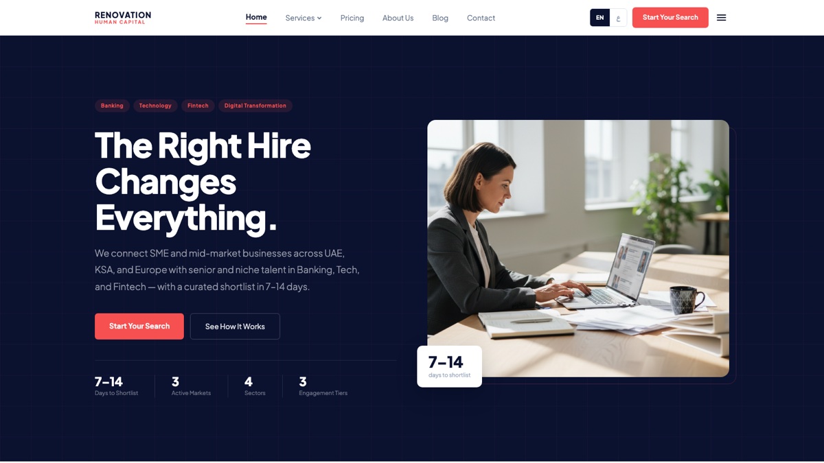 Renovation Human Capital — homepage hero